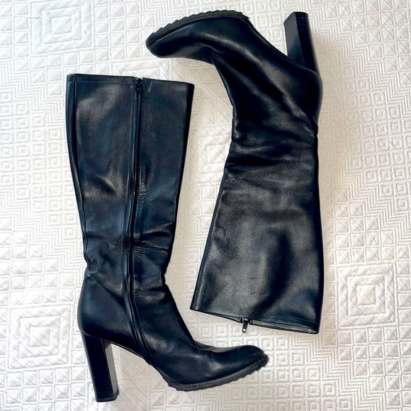 Jil Sander Shoes Jil Sander Classic Black Leather Calf Length Boots